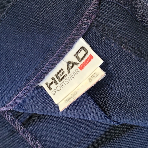 HEAD Tennis Skirt Vintage 70s Pleated Mini Retro Sportswear Athletic Navy Blu 10 - Picture 7 of 10